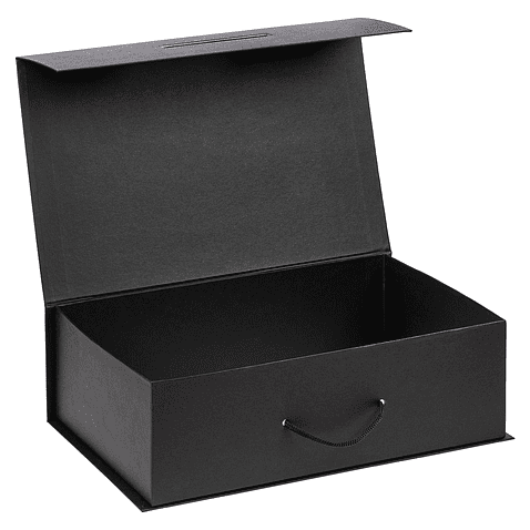 Подарочная коробка, размер 39*26,3*11 см, Solution Prestige Big Case Soft с магнитным клапаном и ручкой , черная