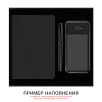 Подарочная коробка, размер 29,7*28,0*4,5 см, Solution Prestige Magnum Soft Touch с магнитным клапаном под индивидуальную вырубку, черная, с черным ложементом