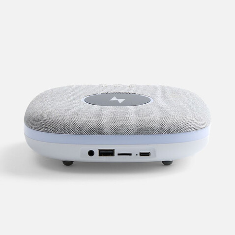 Bluetooth колонка с беспроводной зарядкой и подсветкой Terrafonic, серая