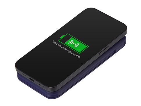 Внешний беспроводной аккумулятор с подсветкой лого Astro, 10000 mAh, темно-синий