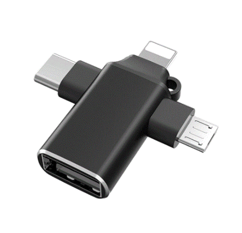 Переходник (адаптер) OTG 4 в 1 (micro USB, Lightning, Type C, USB A, speed up to 5 gigabit