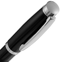 Ручка шариковая Letra Chrome, глянцевая, черная
