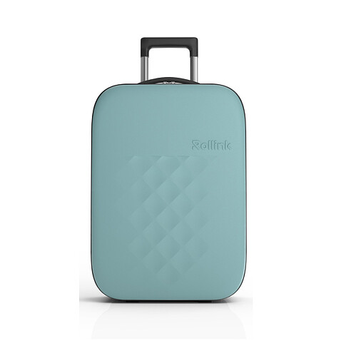 Чемодан складной Rollink Vega II 55x40x20 см, 2 колеса, бирюзовый, зеленый айсберг