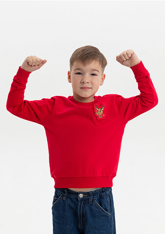 Свитшот детский STAN футер без начёса, 260, 63J, Красный,  (14)  (6 лет)