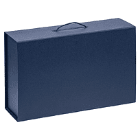 Подарочная коробка, размер 39*26,3*11 см, Solution Prestige Big Case Soft с магнитным клапаном и ручкой , темно-синяя