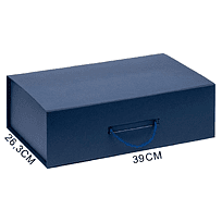 Подарочная коробка, размер 39*26,3*11 см, Solution Prestige Big Case Soft с магнитным клапаном и ручкой , темно-синяя