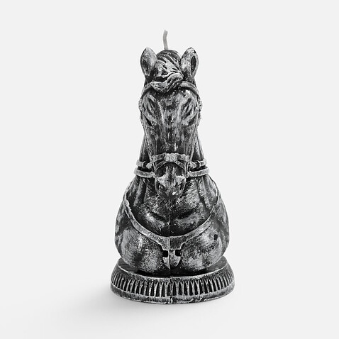 Свеча фигурная «Бюст лошади», серебристая