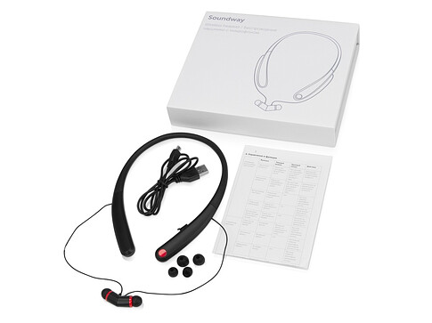 Беспроводные наушники с микрофоном Soundway, черный/красный