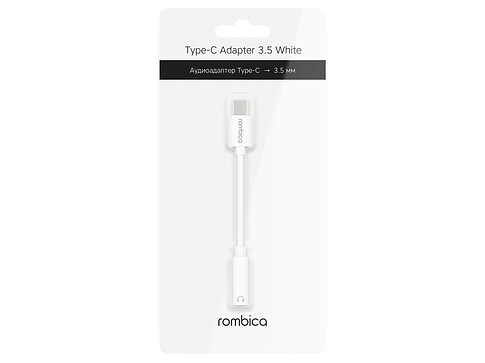Rombica Type-C Adapter 3.5 White, белый