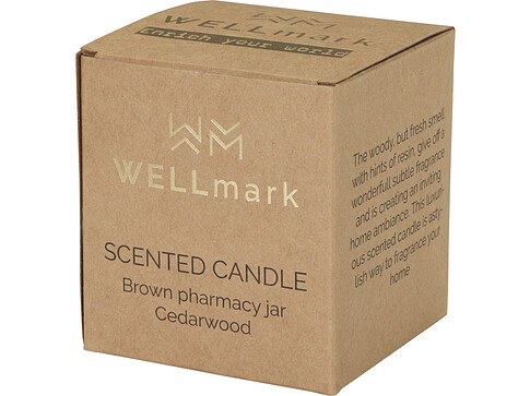 Ароматизированная свеча Wellmark Let's Get Cozy 650 г с ароматом кедрового дерева - Amber heather