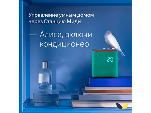 Умная колонка ЯНДЕКС Станция Миди с Алисой, с Zigbee, 24 Вт, цвет: черный (YNDX-00054BLK)