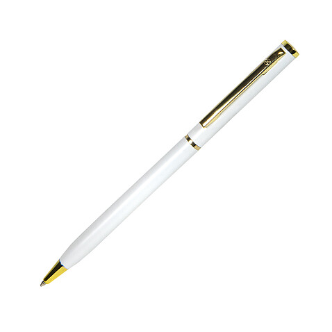 Ручка шариковая SLIM GOLD, белый, золотистый Ручка шариковая SLIM GOLD, белый, золотистый