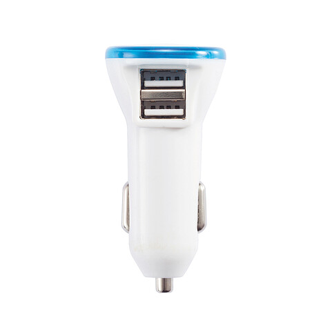 Мощное автомобильное зарядное устройство с 2 USB-портами, синий